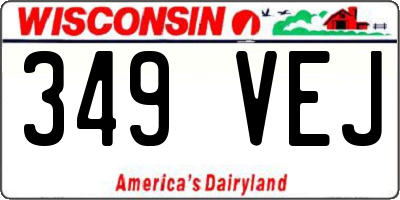 WI license plate 349VEJ
