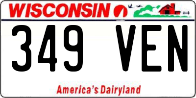 WI license plate 349VEN