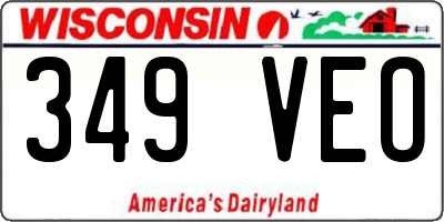 WI license plate 349VEO