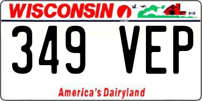 WI license plate 349VEP