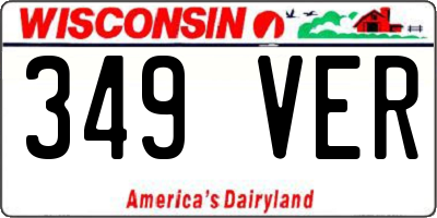 WI license plate 349VER