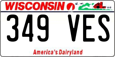 WI license plate 349VES