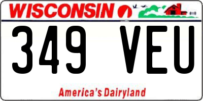 WI license plate 349VEU