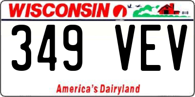 WI license plate 349VEV