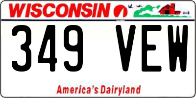 WI license plate 349VEW