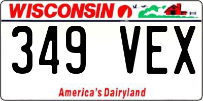 WI license plate 349VEX