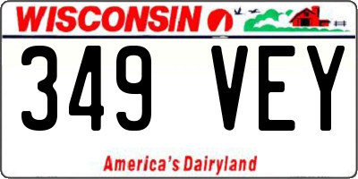 WI license plate 349VEY