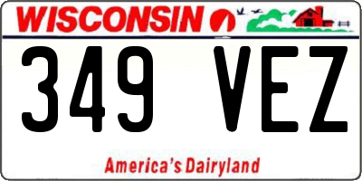 WI license plate 349VEZ