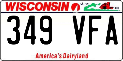 WI license plate 349VFA