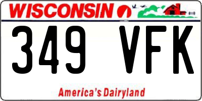 WI license plate 349VFK