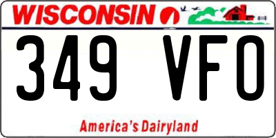 WI license plate 349VFO