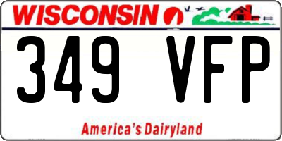 WI license plate 349VFP