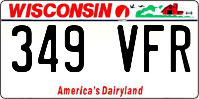 WI license plate 349VFR