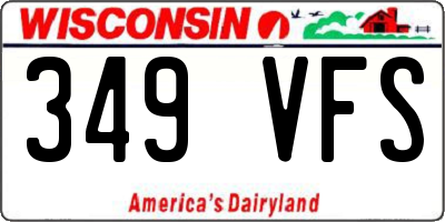 WI license plate 349VFS