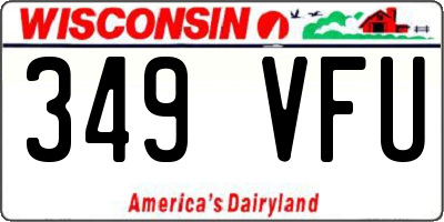 WI license plate 349VFU
