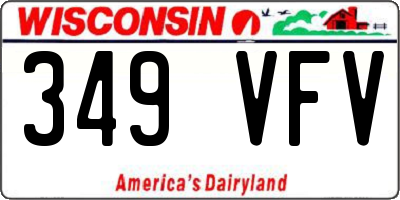 WI license plate 349VFV