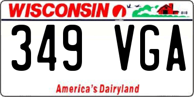 WI license plate 349VGA