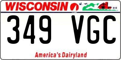 WI license plate 349VGC