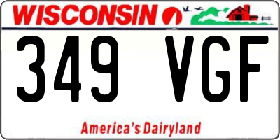 WI license plate 349VGF