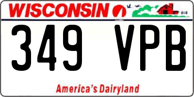 WI license plate 349VPB