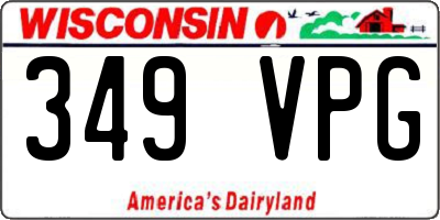 WI license plate 349VPG