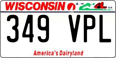 WI license plate 349VPL