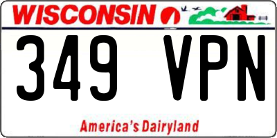 WI license plate 349VPN