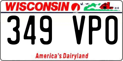 WI license plate 349VPO
