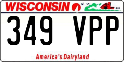 WI license plate 349VPP