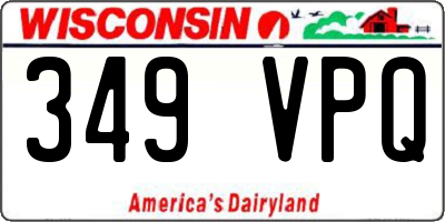WI license plate 349VPQ