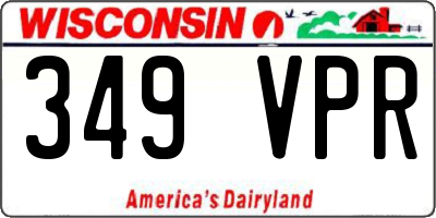 WI license plate 349VPR