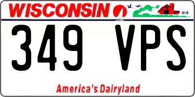 WI license plate 349VPS
