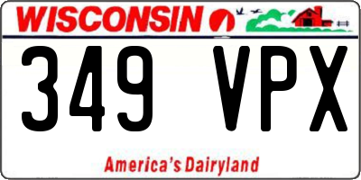 WI license plate 349VPX