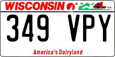 WI license plate 349VPY