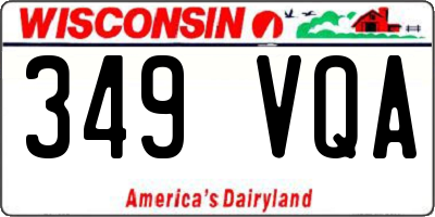 WI license plate 349VQA