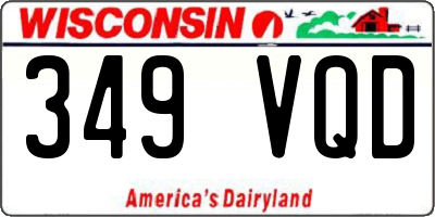 WI license plate 349VQD