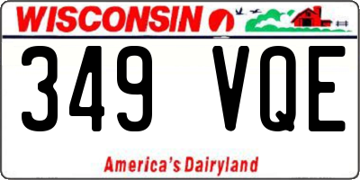 WI license plate 349VQE