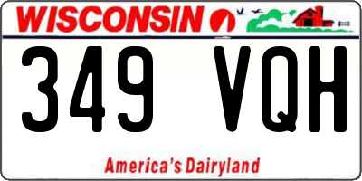WI license plate 349VQH