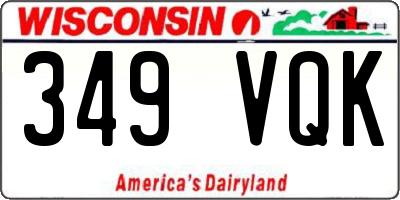 WI license plate 349VQK