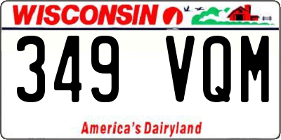 WI license plate 349VQM