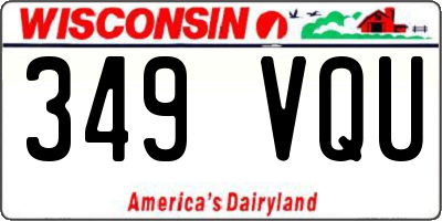 WI license plate 349VQU