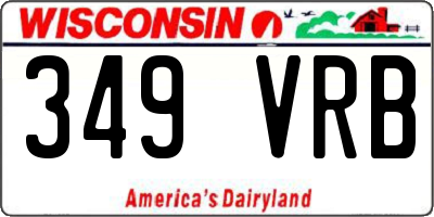 WI license plate 349VRB