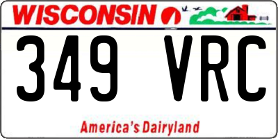 WI license plate 349VRC