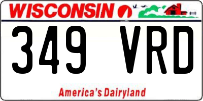 WI license plate 349VRD