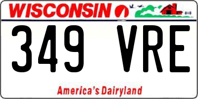 WI license plate 349VRE