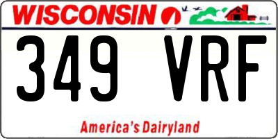 WI license plate 349VRF