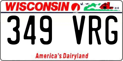 WI license plate 349VRG