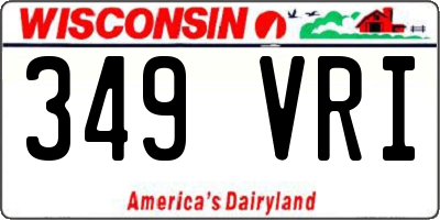 WI license plate 349VRI