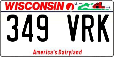 WI license plate 349VRK