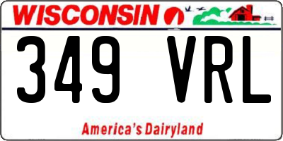 WI license plate 349VRL